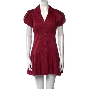 Alexis Burgundy Pleated Dress